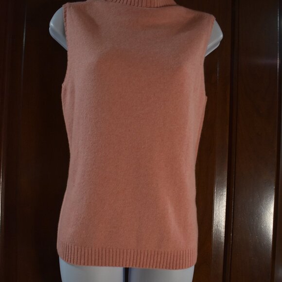 Ann Taylor LOFT High Neck Sleeveless Turtle Neck Wool Blend Sweater Size Large - Picture 4 of 12
